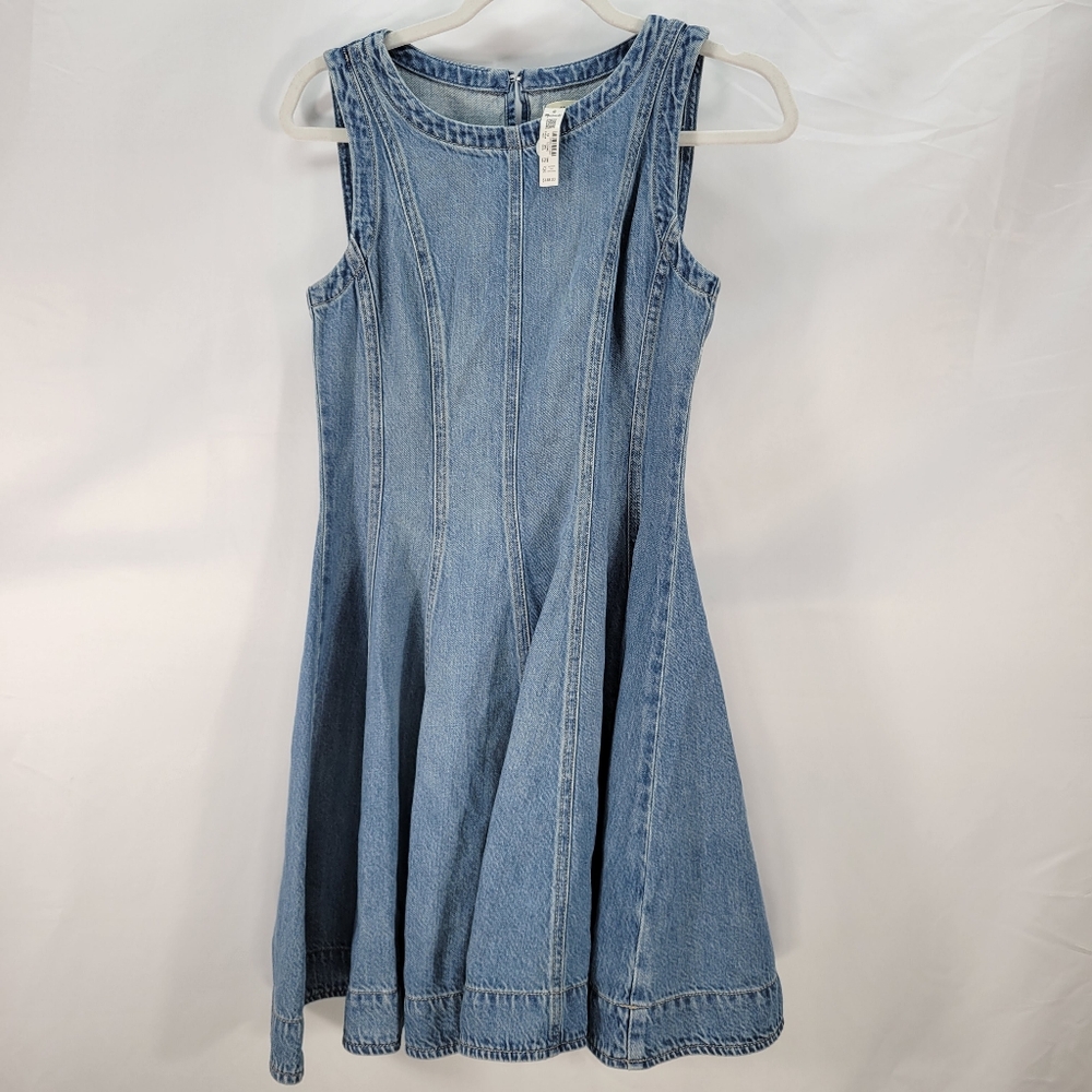 Madewell Circle Mini Dress Airy Denim NV344 Size XS NWT - Picture 4 of 9